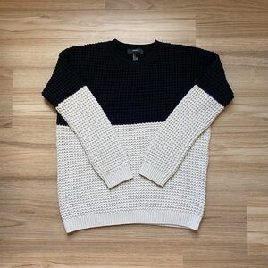 Black and white knit sweater